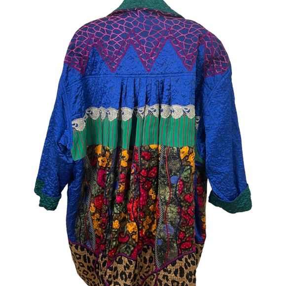 Koos Van Den Akker Couture Mix Art Print Patch Oversized Jacket Womens XXL - Picture 2 of 11